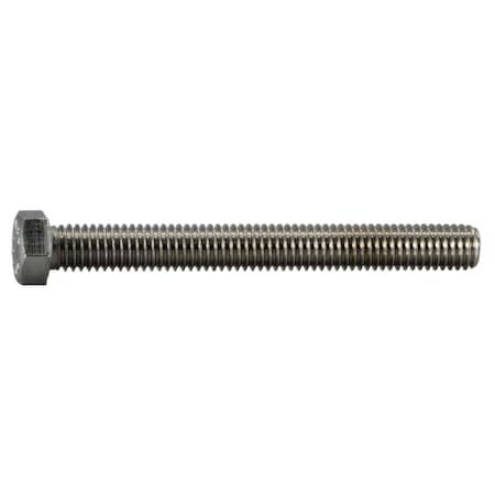 18-8, 7/16"-14 Hex Head Tap Bolt, Plain Stainless Steel, 4 in L, 3 PK